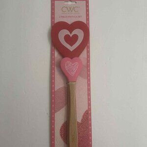 CWC Heart Themed 2 Piece Spatula Set Red And Pink Hearts Cook with Color NEW